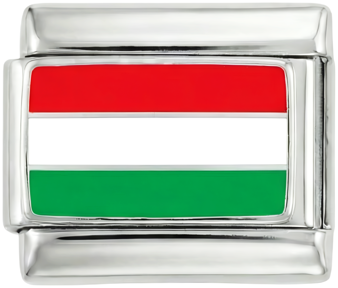 Hungary Flag, on Silver - hungary-on-silver.png