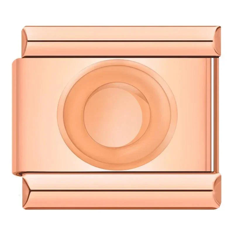 Letter O in Rose Gold, on Rose Gold - Charms Official