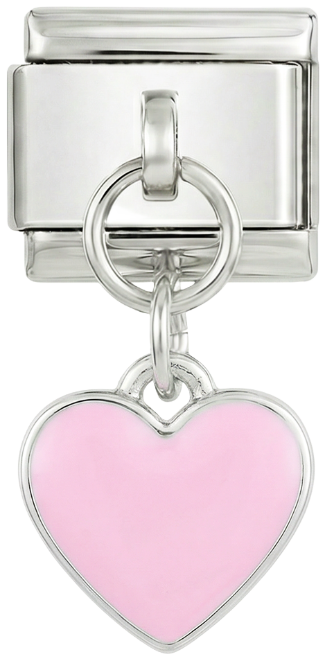 Pink Heart Hanging on Silver - pink-heart-hanging-on-silver.png