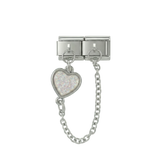 قلب رمادي، Charms مزدوجة مترابطة على فضة