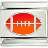 American Football Ball, Red and Orange, on Silver - american-football-ball-red-and-orange-on-silver.png