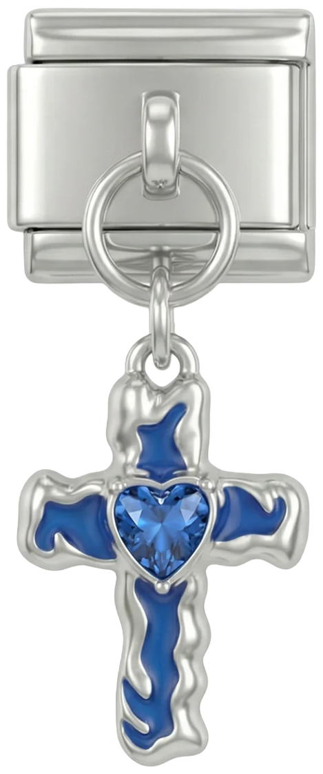 Blue Cross with Heart, on Silver - blue-cross-with-heart-on-silver.png