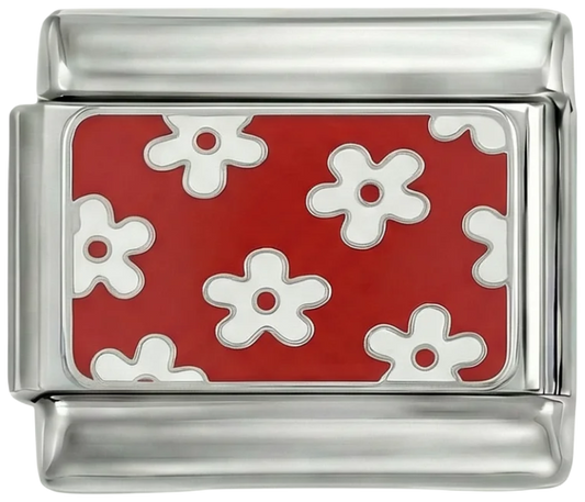 Pineapple with White Stones Hanging on Silver - flowers-on-red-plate-on-silver.png