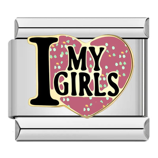 I Love My Girls, on Silver - Charms Official