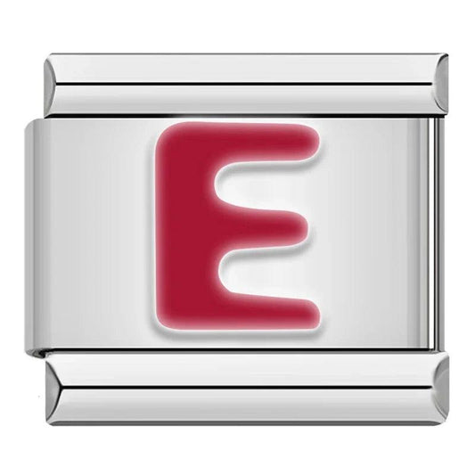 Letter C in Red, on Silver - Charms Official